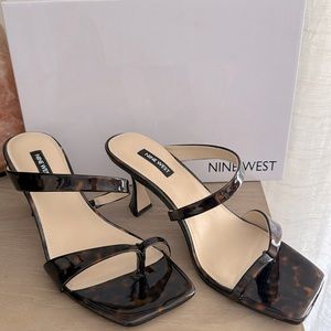 Nine West, tortoise patent leather.